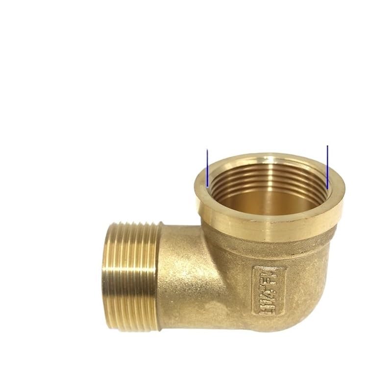 PAKMEZ 1-1/4" Female To Male Elbow 90 Degre Brass Pipe Fitting Coupler Connector Water Gas Fuel