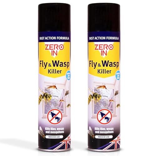 Fly & Wasp Killer Spray – 300ml Aerosol (Pack of 2) | Fast-Acting Indoor Insect Control | Neutral Scent | Eliminates Flies, Wasps & Mosquitoes in Seconds