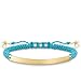 Produktbild Thomas Sabo Damen-Armband Love Bridge Stern 925 Sterling Silber 750 gelbgold vergoldet Nylon blau Länge von 14.5 bis 21 cm Brücke 5 cm LBA0060-848-1-L21v