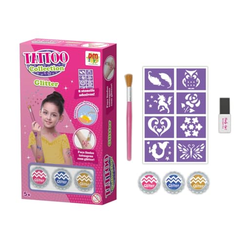 Tattoo Collection Glitter, 13 peças, Dm Toys
