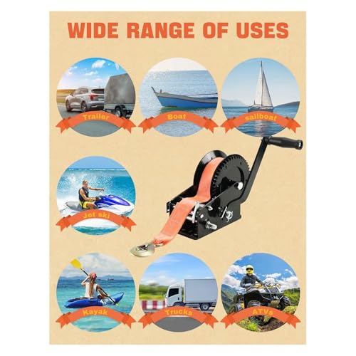 Winche manual para remolque de bote resistente miniatura 5