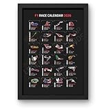 Lap Legends 2026 Rennplan-Druck in A4 schwarzem Rahmen, Geschenk für F1-Fans (schwarz)