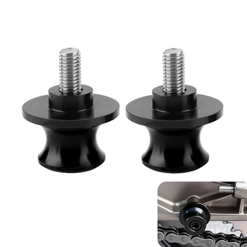 2 Piezas M8 Diábolos Moto Basculante Bobina, Soporte de Brazo Oscilante, Soporte Bobinas de Brazo Oscilante de Aluminio CNC Universal para Caballete Trasero, Deslizadores de Carrete Moto