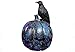 GDYJP Halloween Hollow Bate Lámpara de Calabaza, Resina Cuervo estereoscópico Adorno Decorativo Linterna de Calabaza, Decoración del Patio al Aire Libre Luz de Calabaza Raven (Color : Blue)