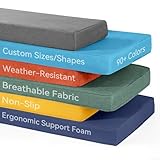 ROFIELTY Custom Size Bench Cushion for Indoor/Outdoor Patio Furniture, Non-Slip Window Seat/Porch Swing/Piano Bench/Dining Bench, Waterproof, 100+Colors