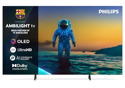 Philips Ambilight 77OLED810 4K OLED Smart TV, pantalla de 77, con motor Perfect Picture Engine Ultra HD, Titan OS, Dolby Vision y Atmos Sound Funciona con Alexa y Google Assistant Vocal