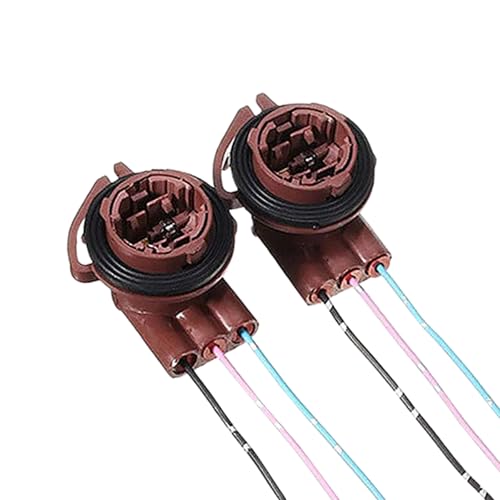 ZIMISI 3156 3157 Pre-Wired Harness Sockets Tail Light Socket Plug Adapter LED Bulb Socket Adapter Pigtail Connector Fits for Turn Signal Bulb Brake/Tail Light/DRL Lamp (2PCS)