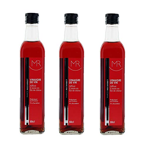 Lote de 3 vinagre de vino tinto – MR – Botella de 500 ml
