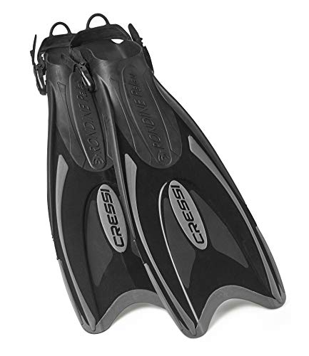 Cressi Snorkeling Adjustable Fins for All Family - Long Blade Versatile Open Heel Flippers - Palau: Made in Italy