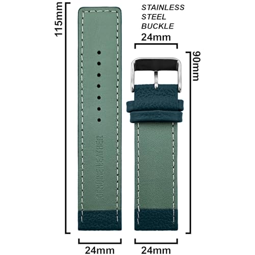 Image of DBLACK ''ZOLO'' Premium Leather Watch Strap, Pebble Pattern Design Watch Belt / / For 20mm, 22mm, or 24mm Boxy Finish Watch Band (Choose Your Size & Color)