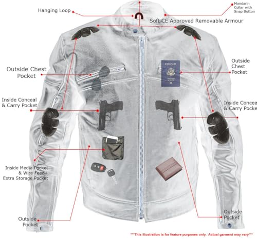 Xelement XS-PR-105-JACKET-400257 Xspr105 Men'S 'The Racer' Black Leather Armored And Vented Motorcycle Biker Rider Racing Jacket thumb #1