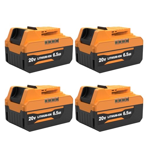 Ahomtikk 4-Pack 20V 6.5Ah High Capacity Replacement for Dewalt 20V Max Battery DCB206 Compatible with Dewalt 20 Volt Tools Battery DCB200 DCB203 DCB204 DCB208 DCB207