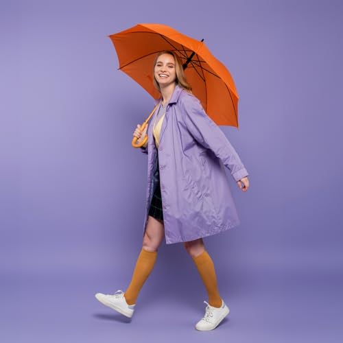 Parapluie automatique orange coupe-vent résistant lot de 9