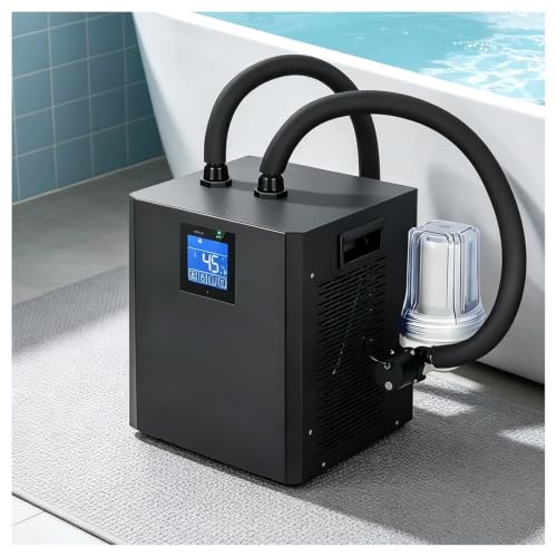 MIAOXIAOLONG Enfriador De Agua Mejorado para Baños De Hielo, 1/3 HP para Bañeras De Inmersión En Agua Fría, con Bomba, Filtro Externo Y Material Filtrante, Control Remoto