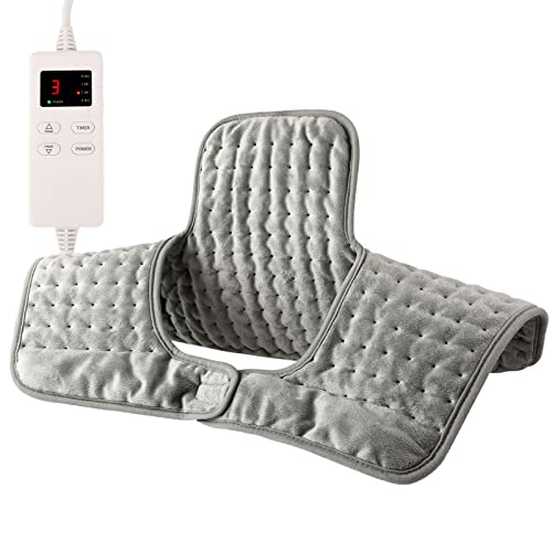 Chauffe Epaule et Nuque Electrique, Coussin Cervical Chauffant avec 6 Niveaux de Température et Arrêt Automatique et Protection Contre la Surchauffe Cover
