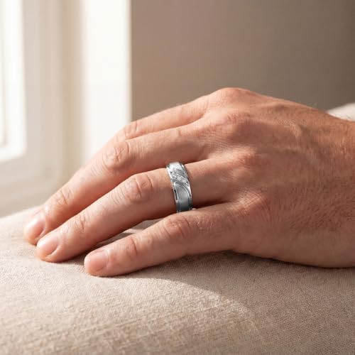 Image of Rylos His /Hers Couples Wedding Bands with Diamonds, Sterling Silver or Yellow Gold Plated, Comfortable Fit, Sizes 6-13, Elegant Couple Rings Symbolizing Commitment