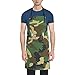 Tablier réglable avec poches pour cuisine, cuisine, pâtisserie, jardinage, restaurant, barbecue, café, Camouflage militaire vert, taille unique