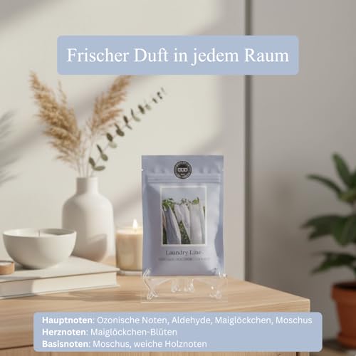 Bridgewater Duftsäckchen Laundry Line Duftsachet 115 ml, Raumduft Duftbeutel für Kleiderschrank Bad Auto, frischer Wäscheduft mit Maiglöckchen Moschus & weichen Holznoten, bis zu 4 Monaten