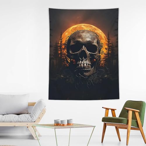 Tapisserie murale soleil et crâne : créez une décoration murale bohème dans votre salon
