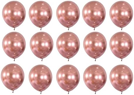 Jwssor Rose Gold Balloons,15 pcs 10 inch Metallic balloons,Latex Balloons for Birthday Wedding Party