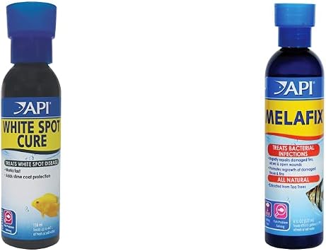 API LIQUID SUPER ICK CURE Fish remedy + API MELAFIX Freshwater Fish Bacterial Infection Remedy