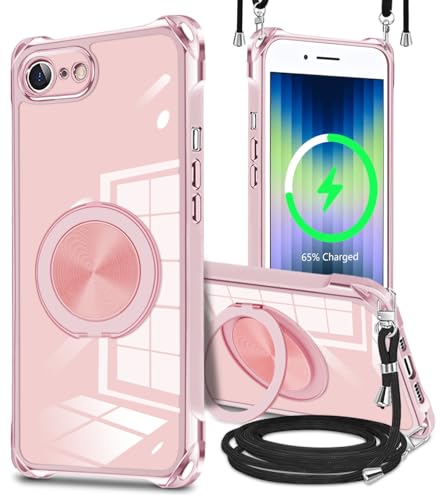 GULEIYAA iPhone 16E/iPhone17E �p �P�[�X �c�����Ή� 360° ��]�X�^���h �����O �}�O�l�b�g���� MagSafe �Ή� ���C�����X�[�d�Ή� �� phone 16e/17e �P�[�X ���|�� �΂߂��� ��|�� �ϏՌ� �ԍڃz��