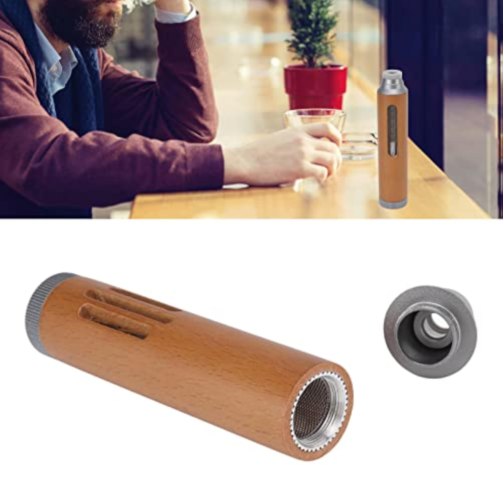 Wooden Mouthpiece for Hookah, Safe and Durable