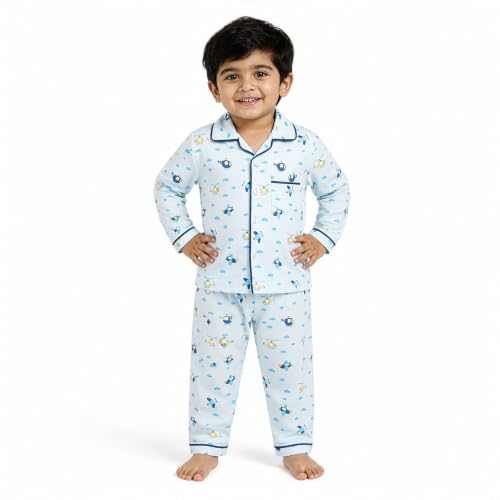Image of LuvLap Baby Cotton Printed Full Sleeves Night Suit