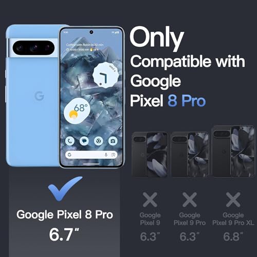 Image of JETech Case for Google Pixel 8 Pro, Anti-Yellowing, Bay | Shockproof Cover, Scratch Resistant Hard PC Back, Durable Transparent TPU Bumper