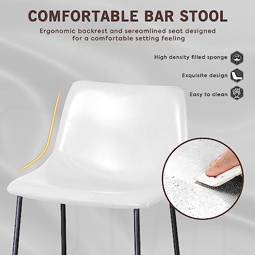 image for LEMBERI 26 inch Bar Stools Set of 2, Modern Counter Height Bar Stools,