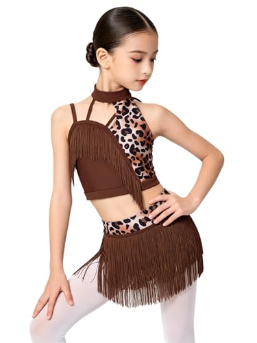 Tenue danse latine filles imprimée pour briller au gala de jazz et ballet