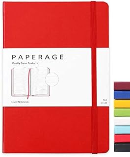 Paperage Lined Journal Notebook, Hard Cover, Medium 5.7 x 8 inches, 100 gsm