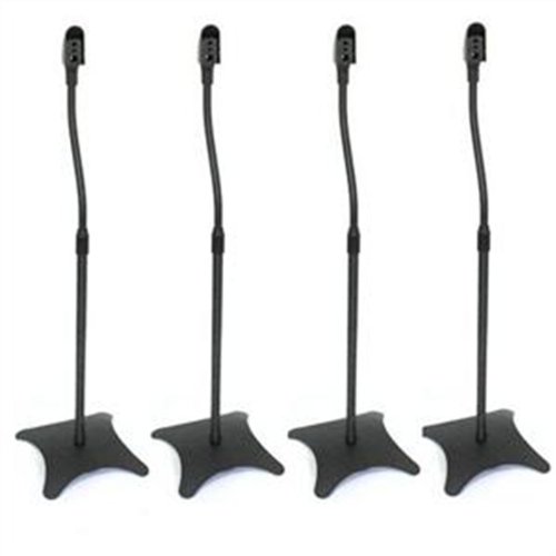 Electronic Star 4 Soportes para Altavoces de Sistemas Home Cinema HiFi Negros (fcil de Montar, Aptos para la Gran mayoria de Equipos, manejo Oculo de Cable)