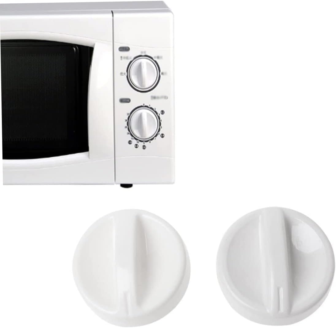 Universal-Drehknopf für Mikrowelle, 2 Stück, Weiß, Timer-Kontrollschalter, Installationsset, Zubehör für Mikrowellen