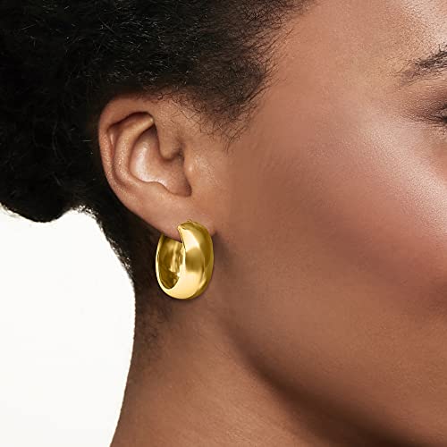 Ross-Simons 18Kt Gold Over Sterling Wide Hoop Earrings #TOP1