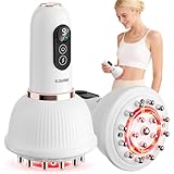 ELISHINE Lymphatic Drainage Massager, Anti Cellulite Massage Tool, Body Sculpting Machine with Red Light Therapy, Heating, Vibration for Stretch Marks & Cellulite, Gift for Women & Men, White