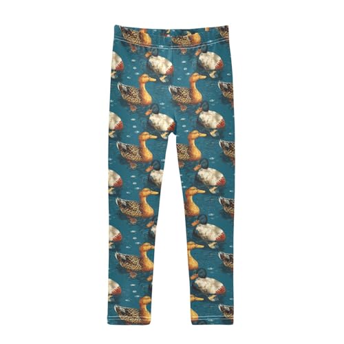 Girls Leggings Ducks Animals Soft Toddler Leggings for Girls Kids Pants Size 4T-10T