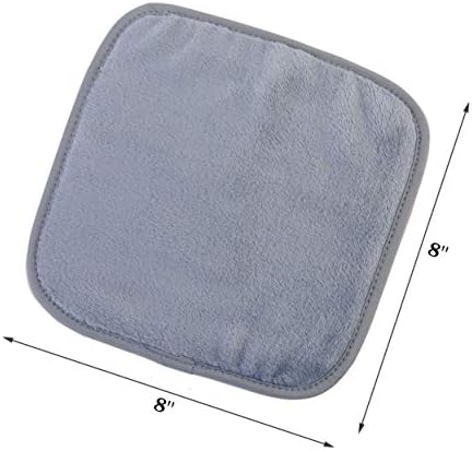 Polyte Premium Hypoallergenic Chemical Free Microfibre Fleece Makeup Remover and Facial Cleansing Cloth (20x20 cm, 4 Gray Cloths)