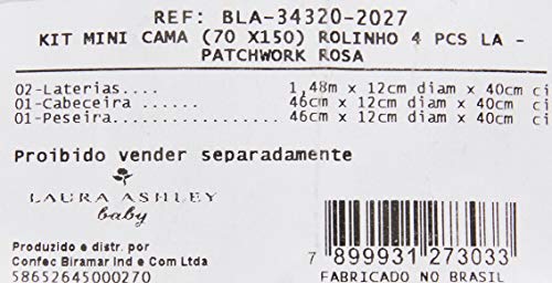 Kit Montessoriano Mini Cama Rolinho 4 Peças Patchwork Rosa (Colchão 1.50 x 0.70), Biramar Baby, Rosa