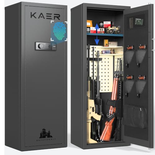 KAER 11-15 Biometric Gun Safe for Rifles and Pistols, Rifle Safe for Scoped