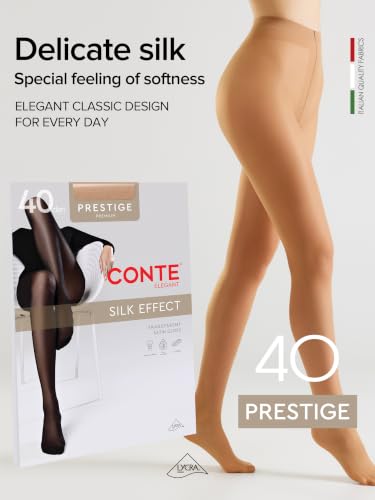 Image of Conte Women's Classic Silky Semi Opaque Pantyhose Tights Prestige 40 Den