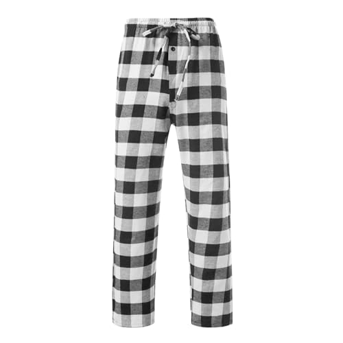 Pajama Pants Mens Plaid Pjs Bottoms Sleepwear Halloween Pj Pants Soft Cozy With Pockets Elastic Waistband Drawstring Black Large - image 6