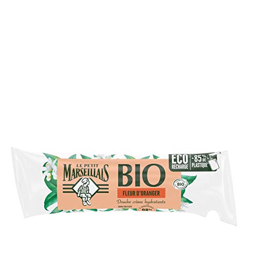Le Petit Marseillais Berlingot Recharge Crème de Douche Bio Hydratante, au pH Neutre, Fleur d'Oranger, 250 ml Cover