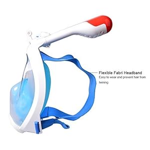 VILISUN Tauchmaske Vollgesichtsmaske, Müheloses Atmen Taucherbrille, Faltbare Schnorchelmaske Anti-Fog und Anti-Leck-Technologie mit 180° Sichtfeld und Kamerahalter für Erwachsene 5 Schnorchelmasken 41Ntm03fhTL. SS300 ★FREIE ATMUNG & VIELFÄLTIGE OPTIONEN - VILISUN Vollmasken-Design ermöglicht dem Benutzer durch Mund oder Nase beim Schnorcheln atmen. Sie müssen keinen Atemschlauch in Ihrem Mund halten und Ihren Kiefer die ganze Zeit zusammenpressen. Es gibt verschiedene Farbe und Modelle. Geeignet für Herren und Damen.
★DRY-TOP-VENTIL & SICHERHEIT - Ein Ball an der Oberseite des Schnorchels versiegelt ihn automatisch, wenn Sie untergetaucht sind. Dann kann das Wasser nicht eintreten. Sicheres und weiches Silikon verhindert allergische Hautreizungen und andere Hautprobleme.
★180° RUNDUMBLICK - Unsere 180-Grad-Schnorchelvollmaske kann einen klarer Panoramablick und mehr Sicherheit als normale Tauchmaske bieten. Die Schnorchelmaske zeigt Ihnen eine natürliche Unterwasserwelt. Man kann mit dieser Maske die schöne Unterwasserwelt genießen und viel Spaß machen zu Schnorcheln.