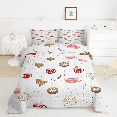 キャンディケーン羽毛布団 3D雪の結晶掛け布団 ド ソフト 冬 キルト オールシーズン被子ソフトふわふわマイクロファイバーウォッャブル 掛け布団暖かい ふわふわ 暖かい羽毛布団軽量 通気 羽根布団230x210cm + 2枚枕カバー・43X63cmY138