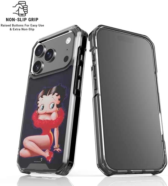 Skinit Clear Phone Case Compatible with iPhone 17 Pro Max - Officially Licensed Betty Boop Red Dress Design