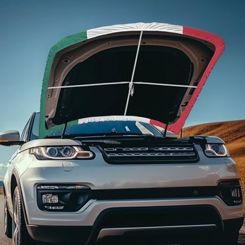 Image of Mexican Flag Car Hood Cover Polyester Elastic Fabrics Washable Suitable for Large SUV and Pickup Trucks 39x59in