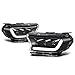 LED Switchback Signal Projector Headlights Assembly Compatible with 19-23 Ford Ranger XL XLT,Black Housing/Clear Lens