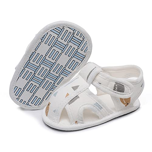 Infant Boys Girls Cartoom Prints Shoes First Walkers Shoes Summer Toddler Breathable Baby Boy Sandals 3-6 Months (Beige, 0-6 Months)3