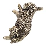 Dettaglio espressivo del cucciolo: la statuetta del cucciolo di cane dà vita alla gioia e all'innocenza di un cucciolo, fungendo da miniatura unica di cane da scrivania per illuminare gli spazi di lavoro o le zone giorno, decorazione centrale in metallo per cani, miniatura di cane da scrivania